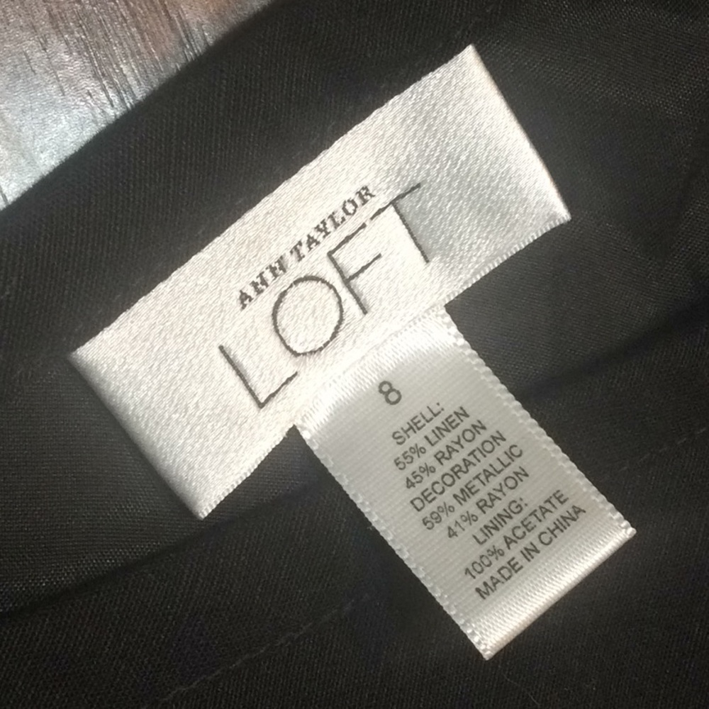 Loft Embroidered/Beaded A-Line Linen Skirt - Picture 8 of 8